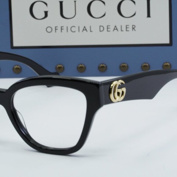 Gucci GG1424O 005 Cat Eye Eyeglasses - Black 54mm - Picture 4 of 10